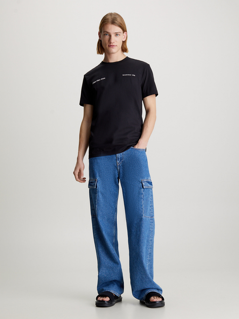Koszulka męska bawełniana Calvin Klein Jeans J30J325489-BEH XL Czarna (8720109352245) - obraz 3