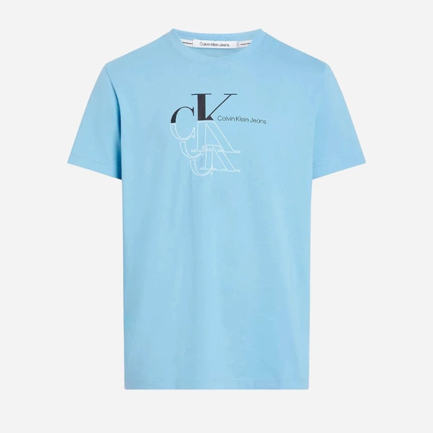 Koszulka męska bawełniana Calvin Klein Jeans J30J325352-CEZ 2XL Błękitna (8720109355765) - obraz 4