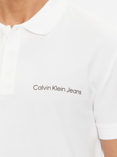 Поло довге чоловіче Calvin Klein Jeans J30J325495-YAF S Біле (8720109355635) - зображення 3