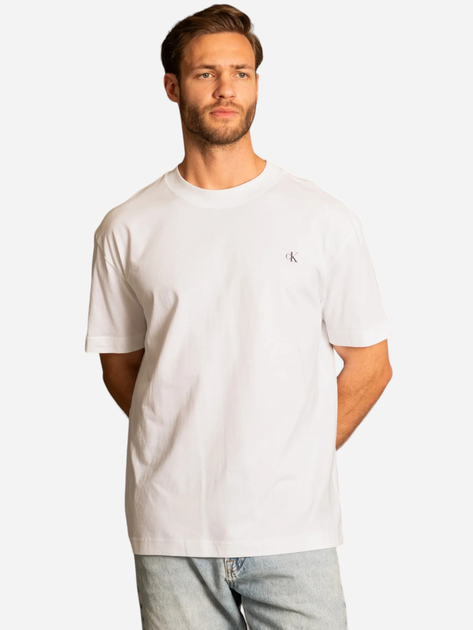 Koszulka męska bawełniana Calvin Klein Jeans J30J325699-YAF L Biała (8720109456370) - obraz 1