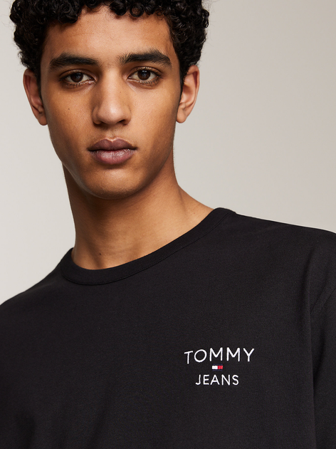 Футболка бавовняна чоловіча Tommy Jeans DM0DM18872-BDS 3XL Чорна (8720645877615) - зображення 5