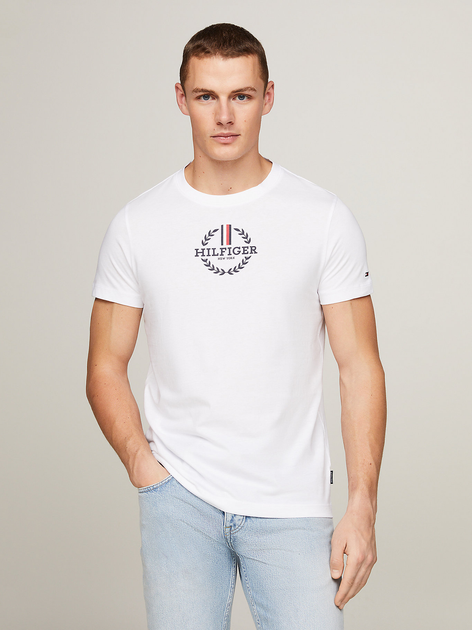 Koszulka męska bawełniana Tommy Hilfiger MW0MW34388-YBR L Biała (8720646487387) - obraz 1