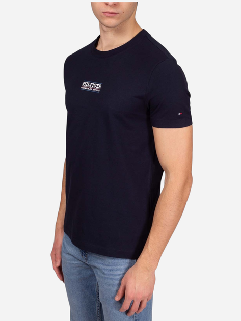Футболка бавовняна чоловіча Tommy Hilfiger MW0MW34387-DW5 S Темно-синя (8720646457069) - зображення 3