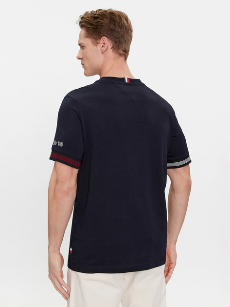 Футболка бавовняна чоловіча Tommy Hilfiger MW0MW34430-DW5 2XL Темно-синя (8720646476985) - зображення 2