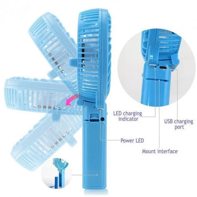 Ручной портативный мини вентилятор трансформер handy mini fan с аккумулятором 18650 - Фото 3 Ручной портативный мини вентилятор трансформер handy mini fan с аккумулятором 18650 - изображение 3