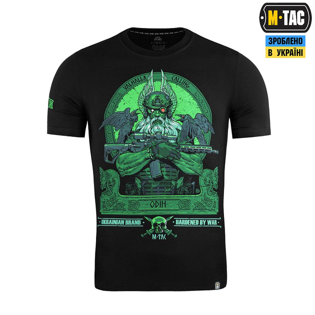 Тактическая M-Tac футболка Odin Night Vision Black черная 3XL - изображение 2