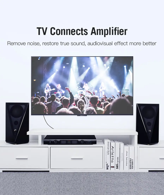 Мультимедійний кабель Vention 2RCA to 2RCA Audio Cable тюльпани 1 м Black (VAB-R06-B100) - зображення 10