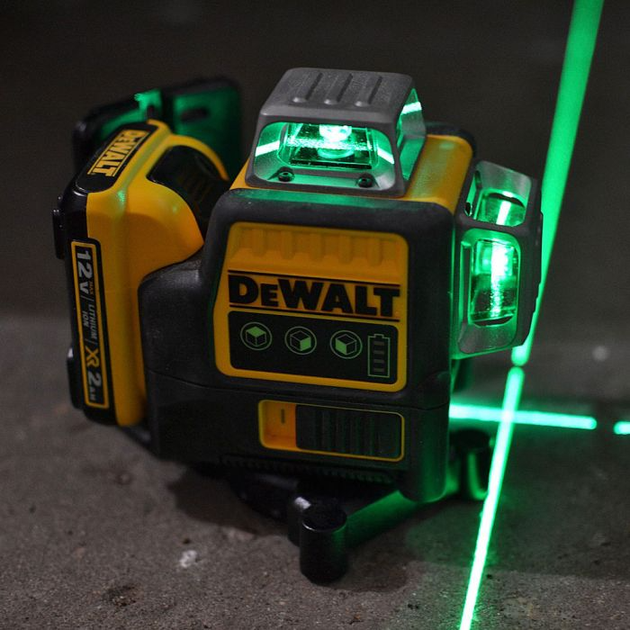 Нівелір лазерний DeWALT DW089LG 12V 2AH Самовирівнюючий хрестовий лазерний рівень (sv3828) - зображення 5