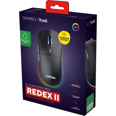 Мышка Trust GXT 926 Redex II Wireless/USB-A/USB-C Black (25126) - Фото 2 Мышка Trust GXT 926 Redex II Wireless/USB-A/USB-C Black (25126) - изображение 2