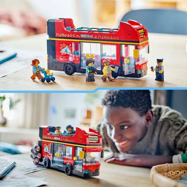 Zestaw klocków LEGO CIity Czerwony piętrowy autokar 384 elementy (60407) - obraz 9