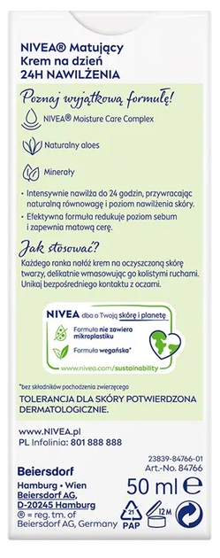 Денний крем NIVEA Матуючий Інтенсивне зволоження 24 години 50 мл (4005808572663) - зображення 3