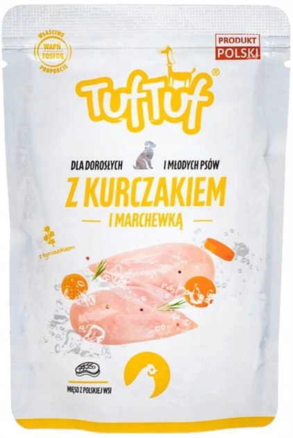 Mokra karma dla psów TufTuf Kurczak z marchewką 10x500 g (5903802473841) - obraz 2