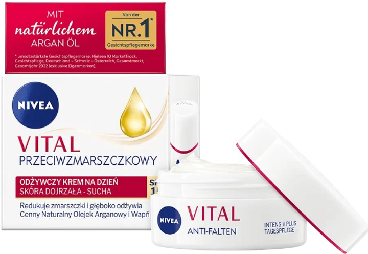 Krem do twarzy na dzień Nivea Vital przeciwzmarszczkowy odżywczy SPF 15 50 ml (4006000043128) - obraz 1