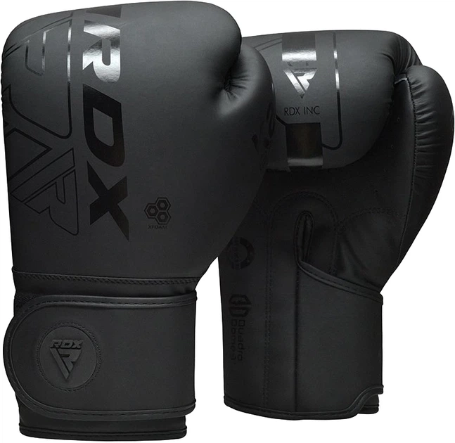 Боксерские перчатки RDX F6 Kara 16 унций + Капа Matte Black (BGR-F6MB-16OZ) - Фото 2 Боксерские перчатки RDX F6 Kara 16 унций + Капа Matte Black (BGR-F6MB-16OZ) - изображение 2