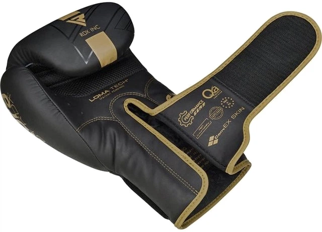 Боксерские перчатки RDX F6 Kara 12 унций + Капа Matte Golden (BGR-F6MGL-12OZ) - изображение 8