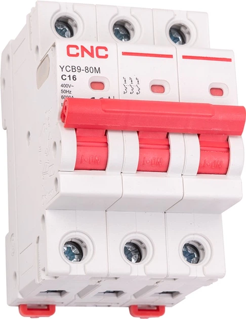 Модульний автоматичний вимикач CNC Electric YCB9-80M 3P C16 6ka (NV821525) - зображення 4