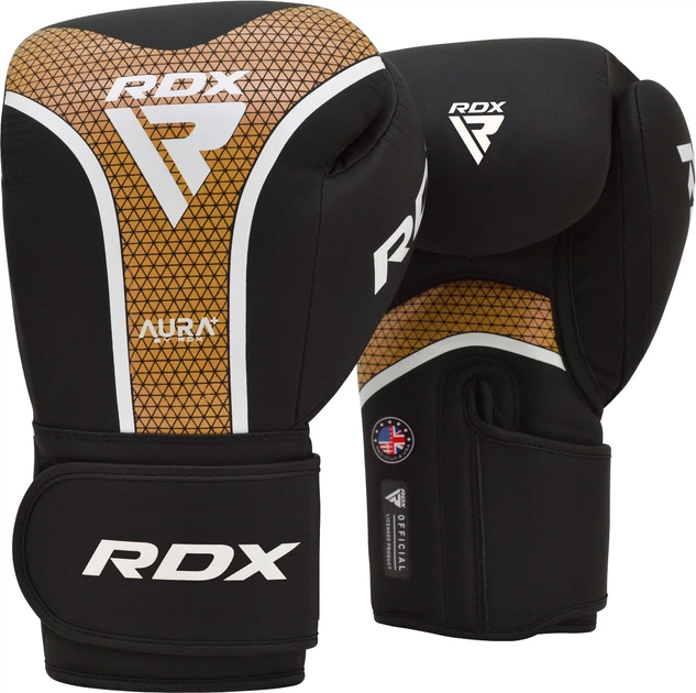 Боксерские перчатки RDX Aura Plus T-17 14 унций + Капа Black Golden (BGR-T17BGL-14OZ+) - изображение 2