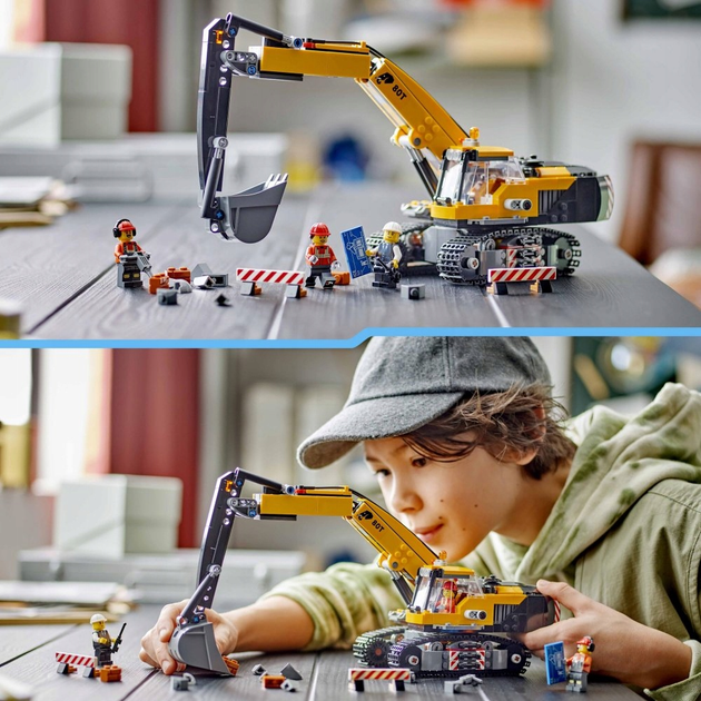Конструктор LEGO City Жовтий будівельний екскаватор 633 деталі (60420)  - зображення 9