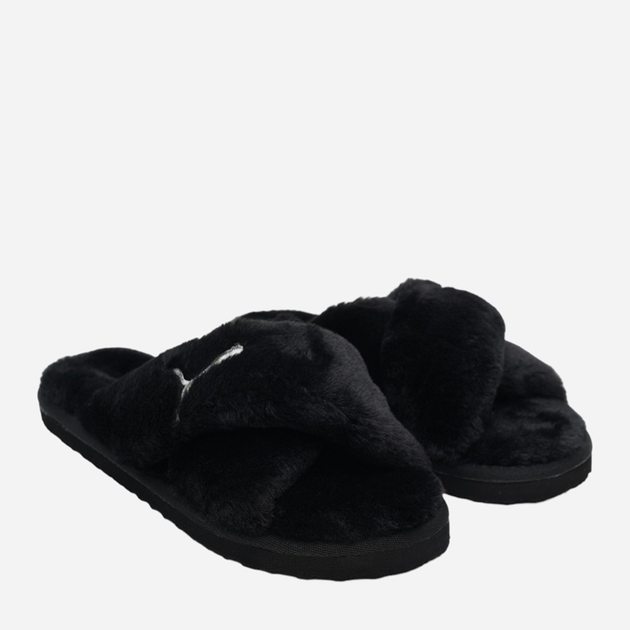 Жіночі домашні капці утеплені з відкритим носком Puma Fluff X Strap 384936-01 35.5 Чорні (4064533870642) - зображення 2