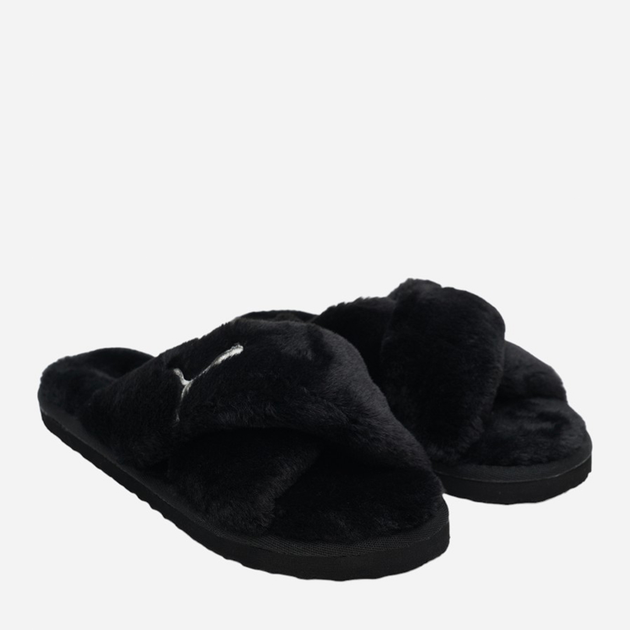 Жіночі домашні капці утеплені з відкритим носком Puma Fluff X Strap 384936-01 40.5 Чорні (4064533870611) - зображення 2