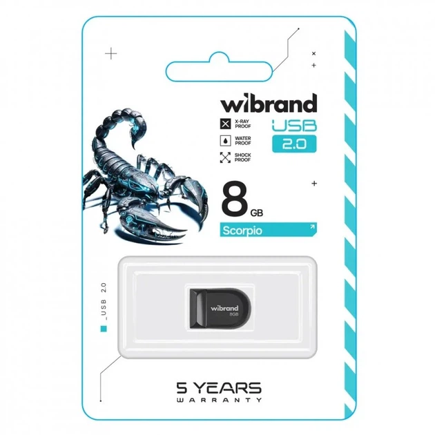 USB флеш накопичувач Wibrand 8GB Scorpio Black USB 2.0 (WI2.0/SC8M3B) (202299) - Фото 2 USB флеш накопичувач Wibrand 8GB Scorpio Black USB 2.0 (WI2.0/SC8M3B) (202299) - зображення 2