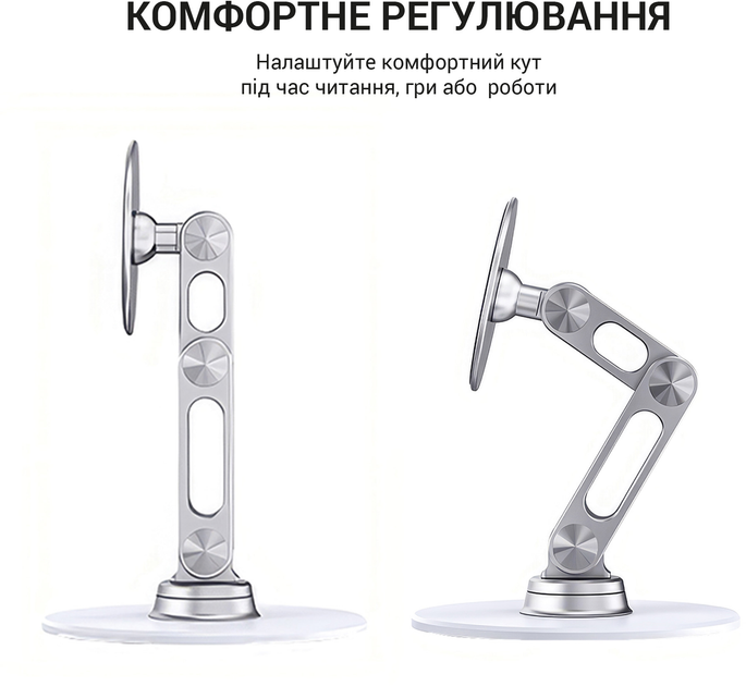 Магнітна підставка для смартфона OfficePro MS760S Aluminium Alloys Silver - зображення 5