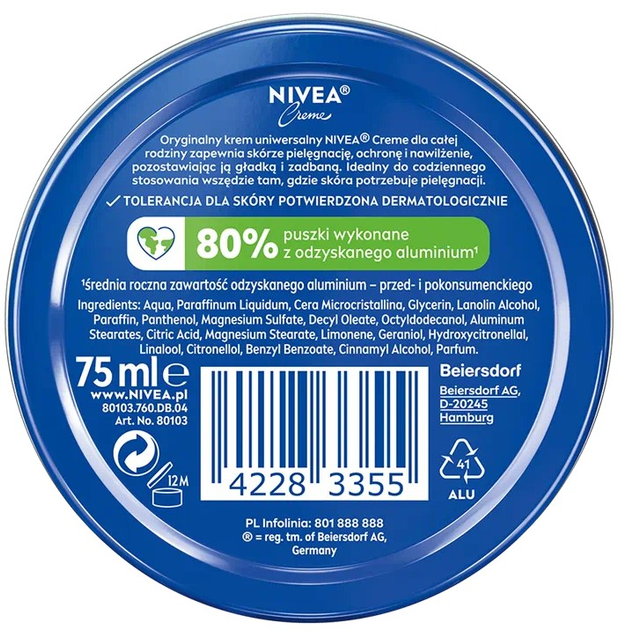 Крем для тіла Nivea Universal Cream 75 мл (5900017092294) - зображення 2