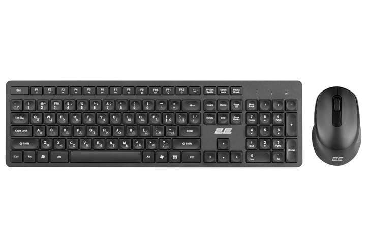 Комплект клавіатура та миша 2E MK420, WL, EN/UKR, чорний (2E-MK420WB_UA) - изображение 1