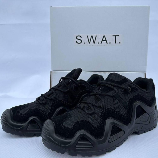 Кросівки SWAT з сітчастими вставками на протекторній підошві чорні розмір 44 - зображення 2