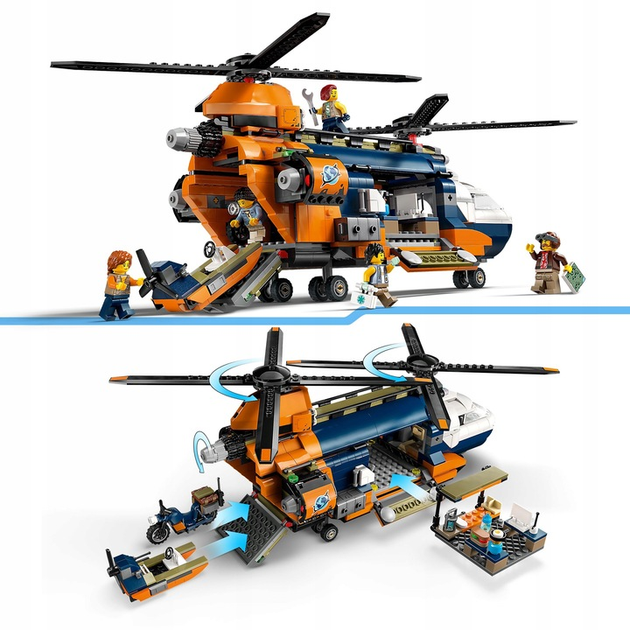 Конструктор LEGO City Вертоліт у базовому таборі для дослідження джунглів 881 деталі (60437)  - зображення 5
