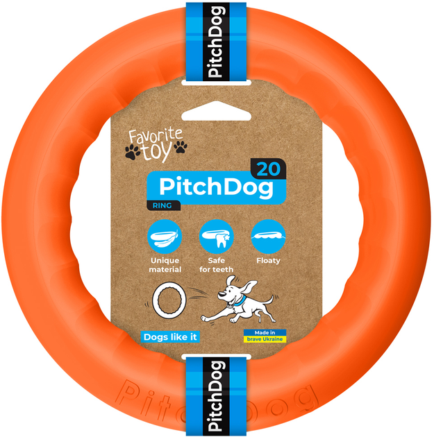 Pierścień do portowania Pitch Dog 20 cm Pomarańczowy (4823089361376) - obraz 1