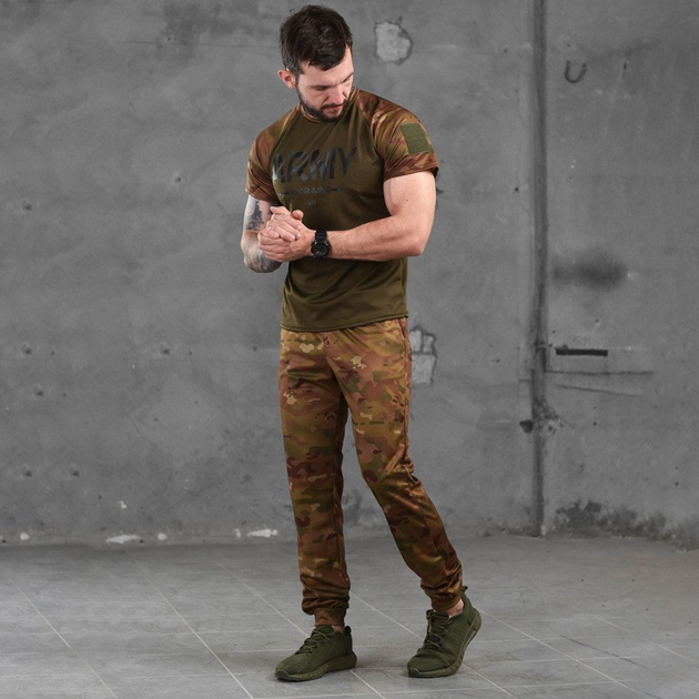 Літній чоловічий костюм Army Coolmax футболка + штани мультикам розмір S - зображення 2