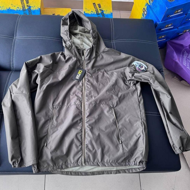 Летняя Куртка с сетчатой ​​подкладкой / Легкая Ветровка хаки размер XL - изображение 1