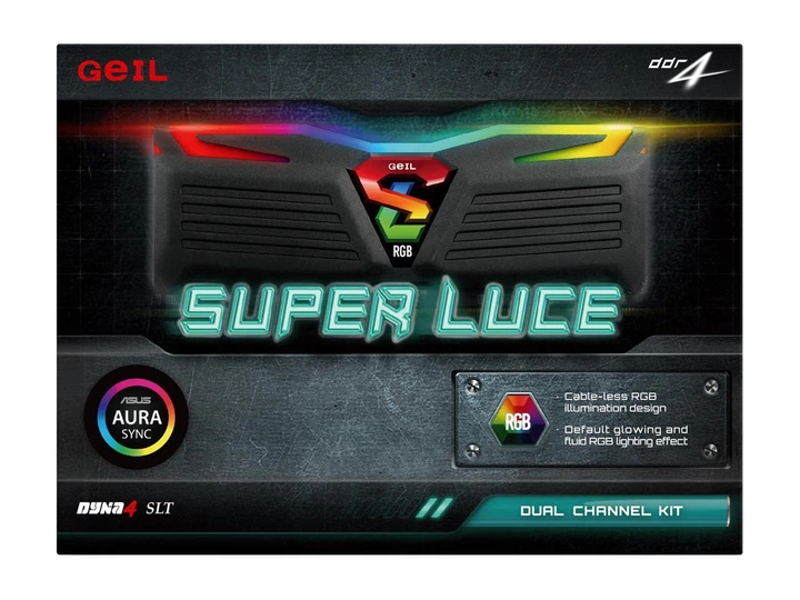 Оперативная память DDR4 8 Gb (2400 MHz) (Kit 4 Gb x 2) Geil Super LUCE RGB (GLS48GB2400C16DC) - изображение 2