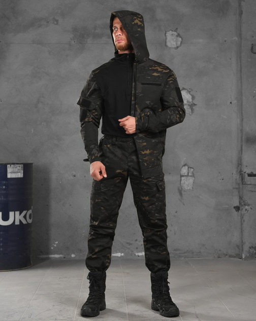 Тактичний костюм poseidon у чорний мультикам 0 XXL - зображення 1