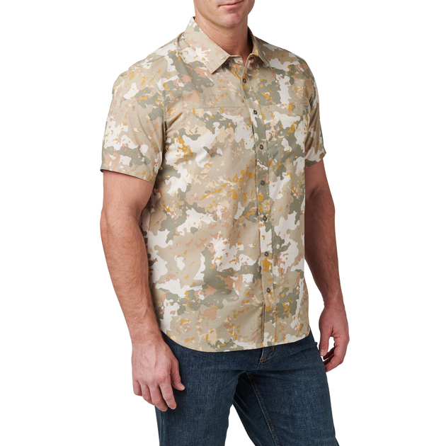 Рубашка тактическая 5.11 Tactical® Wyatt Print Short Sleeve Shirt S Sand Dune Canopy Camo - изображение 2