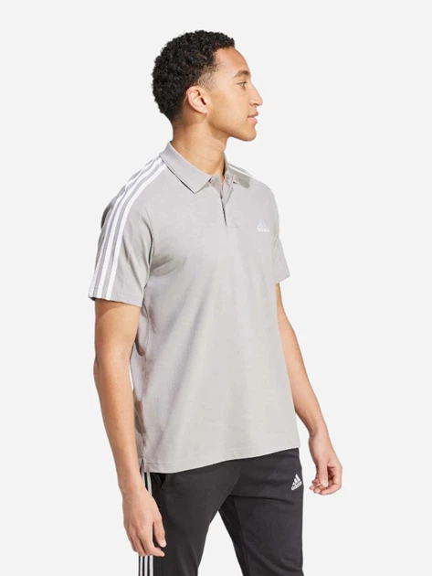 Koszulka polo męska adidas M 3S PQ PS IJ6251 M Szare (4066753875605) - obraz 3