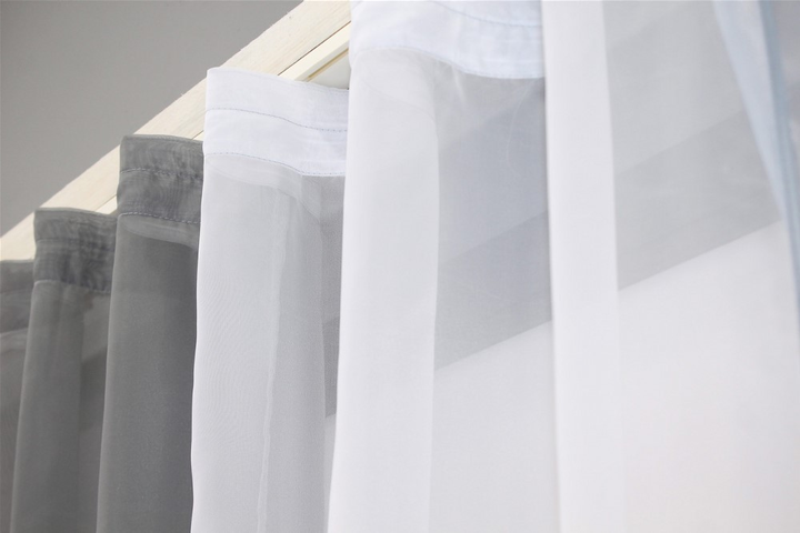 Комплект кухонних штор VR-Textil № 017к на карниз 1-1.5 м Графітовий з білим 170х280 см 2 шт (50-024) - зображення 4