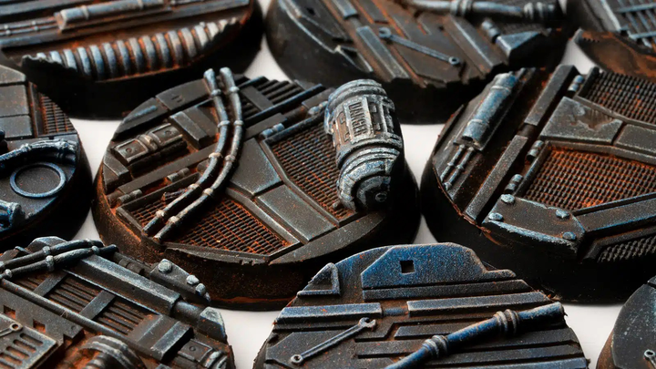 Gotowe podstawki do figurek Gamers Grass Bases Round Spaceship Corridor 32 mm 8 szt (0738956790224) - obraz 4