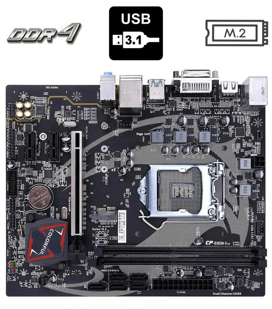 Материнская плата Colorful Battle-ax B365M-D V20 / Socket LGA1151 / USB ...
