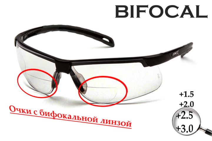 Біфокальні захисні окуляри Pyramex Ever-Lite Bifocal (clear +1.5) H2MAX Anti-Fog, прозорі - зображення 1