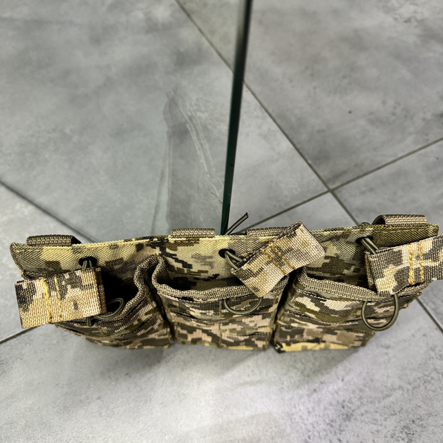Армейский подсумок на 3 магазина, WINTAC, сумка на 3 магазина для АК, Пиксель, Cordura 1000D - изображение 2