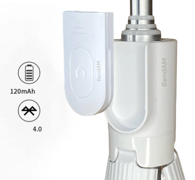 Стабилизатор стедикам Gimbal L08 до 80 мм Bluetooth кнопкой и пультом для телефона экшн-камеры Монопод-штатив белый - изображение 4