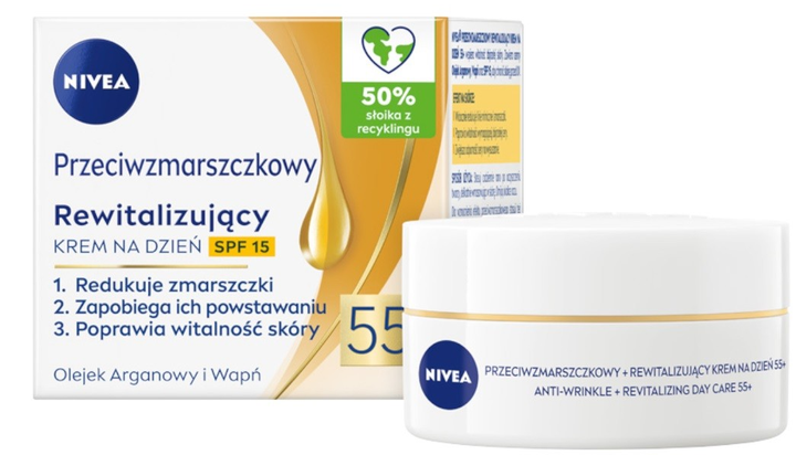 Zestaw do pielęgnacji twarzy Nivea Przeciwzmarszczkowy + Rewitalizujący krem na dzień i krem na noc 55+ 2x50ml (5900017092645) - obraz 6