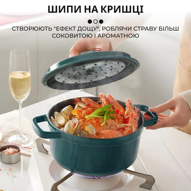 Кокотница чугунная с эмалированным покрытием Staub 3л, Зеленый - изображение 5