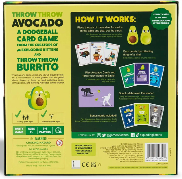 Gra planszowa Flood Gate Throw Throw Avocado A Dodgeball Card Game (0852131006501) - obraz 3