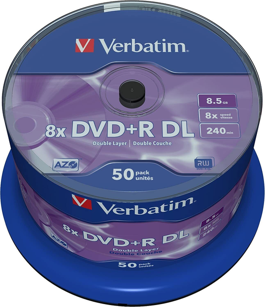 Dyski Verbatim DVD+R 8.5GB 8x Cake 50 szt (0023942437581) - obraz 1