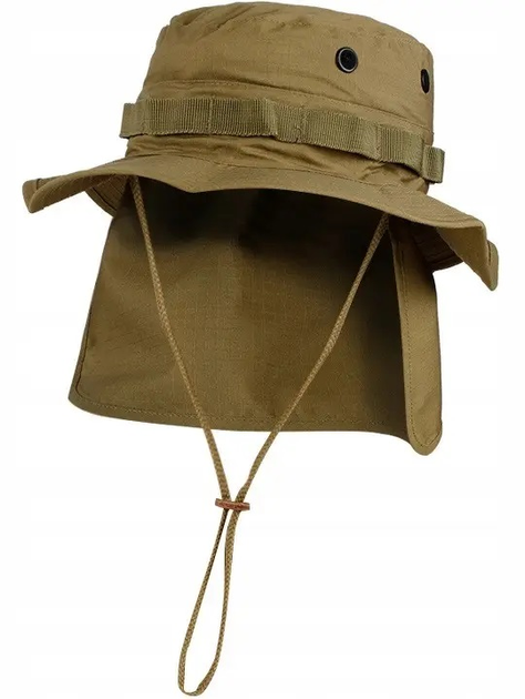 Панама Sturm Mil-Tec British Boonie Hat with Neck Flap R/S L Coyote - зображення 1