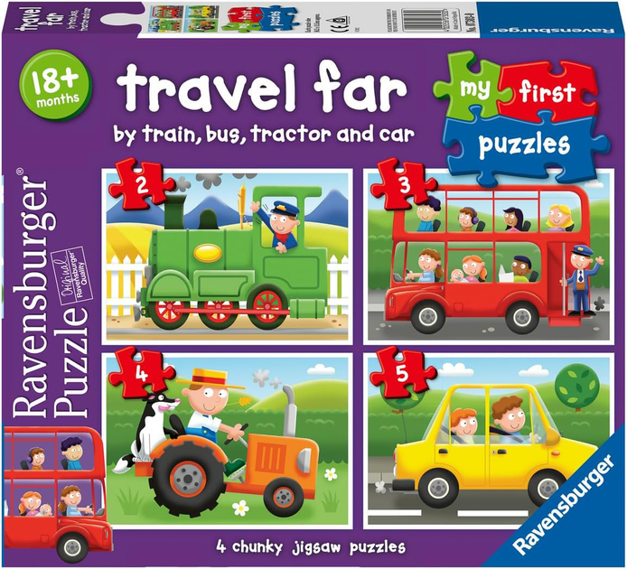 Пазл Ravensburger Travel Far My First Пазл 2/3/4/5 елементів (4005556073030) - зображення 1