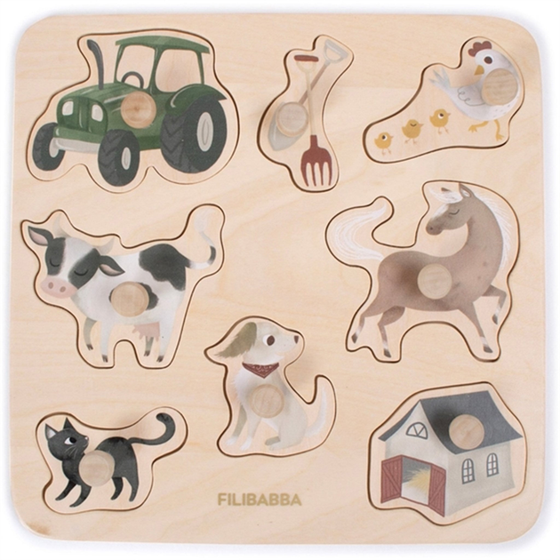 Puzzle drewniane Filibabba Magic Farm 7 elementów (5712804027781) - obraz 1